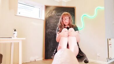 Schoolgirl submits NAUGHTY homework to teacher with dildo and upstart