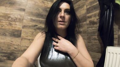 Open Pussy Jumpsuit Pee Play. Tight Outfit Tease, Big Tits and Intense Bathroom Fetish