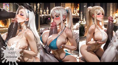 HUGE TITS BLONDE BABE TRIES FIRST MONSTER COCK CREAMPIE!! (ANIMATION COMPILATION) - ASMR/JOI
