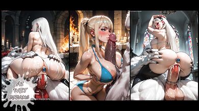 HUGE TITS BLONDE BABE TRIES FIRST MONSTER COCK CREAMPIE!! (ANIMATION COMPILATION) - ASMR/JOI