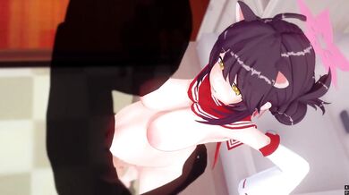 MMDブルーアーカイブ　勇美カエデ　ボテ腹パイズリセックス