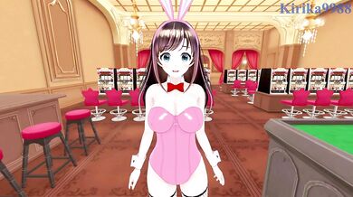 Kizuna AI (Bunny Girl) and I have intense sex in the casino. - VTuber POV Hentai