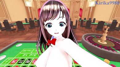 Kizuna AI (Bunny Girl) and I have intense sex in the casino. - VTuber POV Hentai