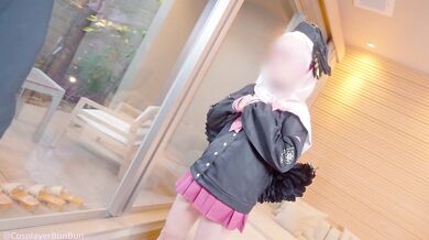 [Bun Cosplay] Nipple torture "Do you want to do something to me ...!" Misunderstanding S ◯ X Standing back ???? against glass