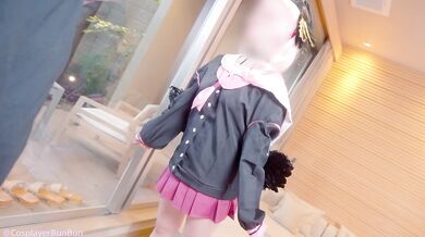 [Bun Cosplay] Nipple torture "Do you want to do something to me ...!" Misunderstanding S ◯ X Standing back ???? against glass