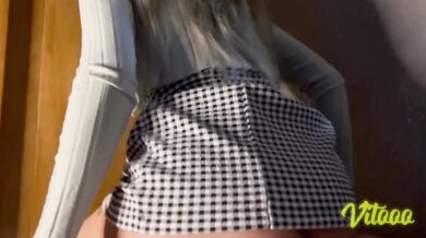 She sits on my cock, she wearing a tight dress - Latina