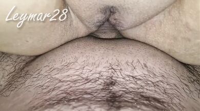 He spread my pussy to cum on me