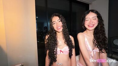 The best deep throat THREESOME with 2 18yo LATIN girls