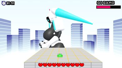 Frog vs Giant Robot Girl No Hit