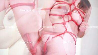 [Self-bondage squirting masturbation] Oh ゙ ゙ Ickゔ !! !! Bite the red rope and squeeze the nipple and chestnut