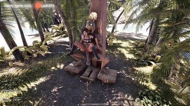 Lara Croft explores a desert island using her ass and pussy. 3D Animation Hentai Game . part 2