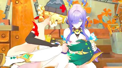 Genshin Impact – Lauma x Nefer x Jahoda Yuri Sex | 3D Hentai Sex Animation