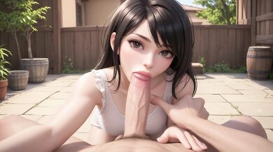 AI Generated - Wavy Brunette Intense Oral to Passionate Creampie Ride Part 1