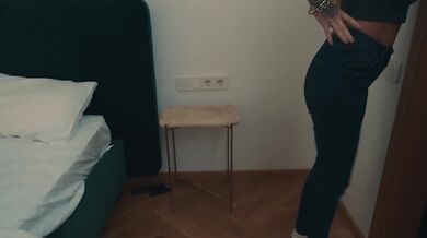oops... my stepsister's boyfriend accidentally cums inside me after we fucked in a shared bed at night in a hotel