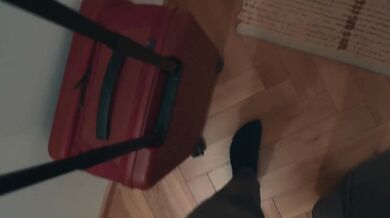 oops... my stepsister's boyfriend accidentally cums inside me after we fucked in a shared bed at night in a hotel