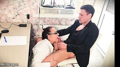 Cheating Wife Sucks for a Bonus While Hubby Works Hard