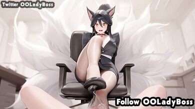 Ahri blow job for her boss hentai anime from League Of Legends by ooladyboss