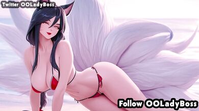 Ahri blow job for her boss hentai anime from League Of Legends by ooladyboss