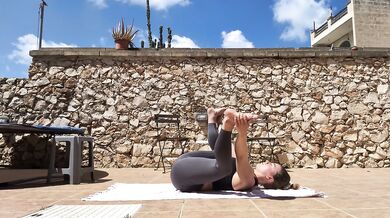 Outdoor Yoga for hip and leg flexibility