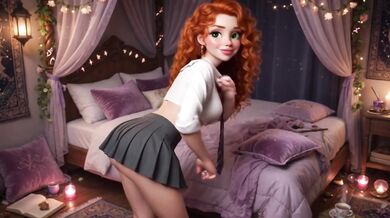 POV One Full Week With Slim Curly Ginger Girl At Magical University In Vibrant 3D Cartoon Style (AI generated)