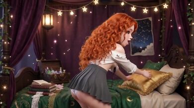 POV One Full Week With Slim Curly Ginger Girl At Magical University In Vibrant 3D Cartoon Style (AI generated)