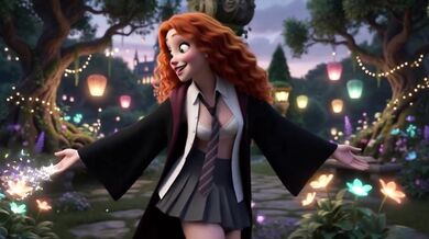 POV One Full Week With Slim Curly Ginger Girl At Magical University In Vibrant 3D Cartoon Style (AI generated)