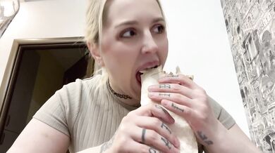 FLAT STOMACH TURNS TO HUGE BELLY FOOD STUFFING WEIGHT GAINING CHALLENGE