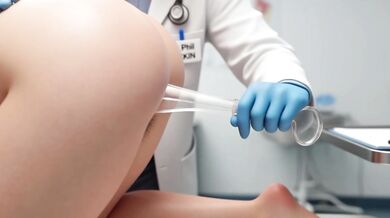 Curvy Brunette Woman Undergoes Professional Gynecological Examination While Completely Nude (AI generated)