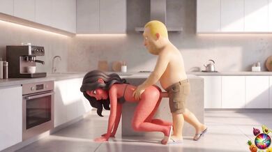 Kitchen Counter Hardcore Moranguete takes Batata Vaginal and Anal Breakfast Sex Batata drills Moranguete’s tight pussy and ass in the kitchen POV