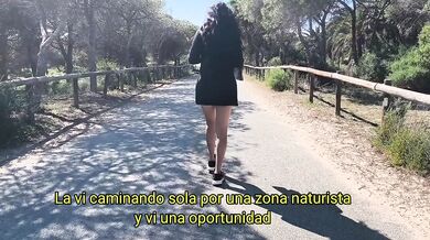 Follar duro en el bosque