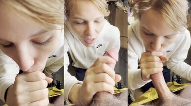 Amateur Wife Give Blue Collar Husband Blowjob And Gets A Big Facial As A Reward