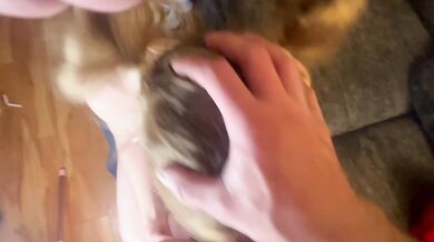 Sloppy cock sucking blowjob wife servant