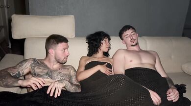 The Skinny Stepsister Insists on a Double Vaginal Penetration with Two Huge Cocks at Once - Luna Petite