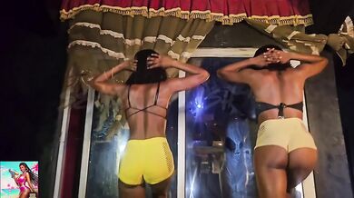 Gym Mat Twerk Off – Thick Ebony Babes Competing with Massive Booties