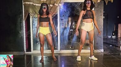 Gym Mat Twerk Off – Thick Ebony Babes Competing with Massive Booties