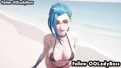 Jinx Bikini Tits Job for her boss hentai Ep.003 from league of legends by ooladyboss