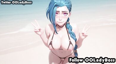 Jinx Bikini Tits Job for her boss hentai Ep.003 from league of legends by ooladyboss