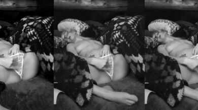 Rubbing Pussy Over Whtie Panties Clip Black N White