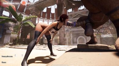 The statue's secret ritual goes public, and Lara Croft surrenders herself to the ancient statue in front of 1,000 spectators.