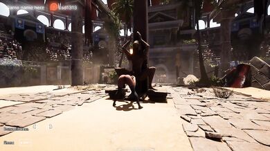 The statue's secret ritual goes public, and Lara Croft surrenders herself to the ancient statue in front of 1,000 spectators.