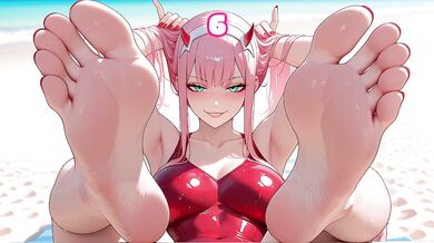 Zero Two makes you stroke sniffing her... [joi, feet, armpits, femdom]