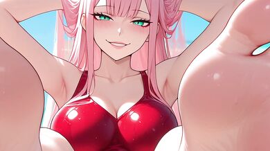 Zero Two makes you stroke sniffing her... [joi, feet, armpits, femdom]