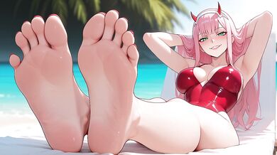 Zero Two makes you stroke sniffing her... [joi, feet, armpits, femdom]