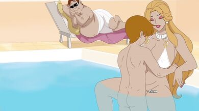 She Let Her Son's Best Friend To Fuck Her Hard In The Pool After He Helped Her(18+) - Milftoon Gameplay Part24