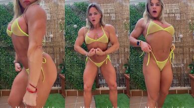 Powerful milf's big ass shakes with flexing