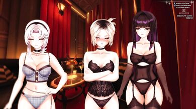 [3 Vtubers] 3 Sexy Girl Lingerie Tease & Devour Your Dick in Triple Oral