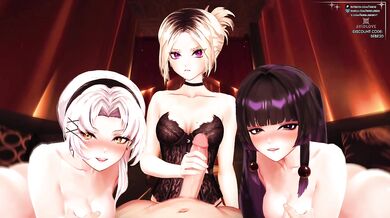 [3 Vtubers] 3 Sexy Girl Lingerie Tease & Devour Your Dick in Triple Oral