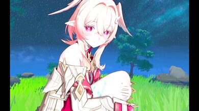 Linnea and Aether share romantic Sex Outdoors - Genshin Impact