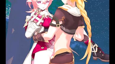 Linnea and Aether share romantic Sex Outdoors - Genshin Impact
