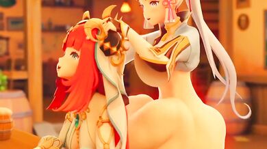 Ayaka x Futa Nilou Sex at the Tavern - Genshin Impact